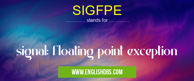SIGFPE means signal: floating point exception SIGFPE