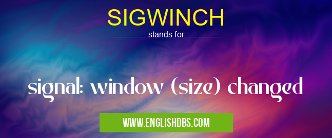 SIGWINCH means signal: window (size) changed SIGWINCH