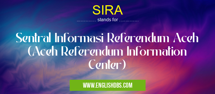 SIRA means Sentral Informasi Referendum Aceh (Aceh Referendum Information Center) SIRA
