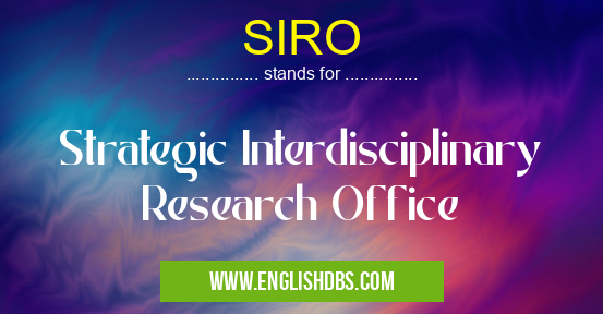 SIRO means Strategic Interdisciplinary Research Office SIRO