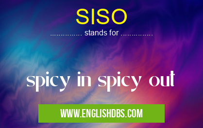 SISO means spicy in spicy out SISO