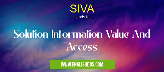 SIVA means Solution Information Value And Access SIVA
