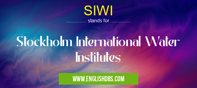 SIWI means Stockholm International Water Institutes SIWI