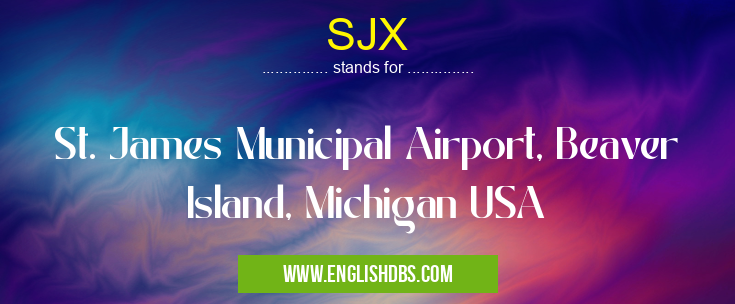 SJX means St. James Municipal Airport, Beaver Island, Michigan USA SJX