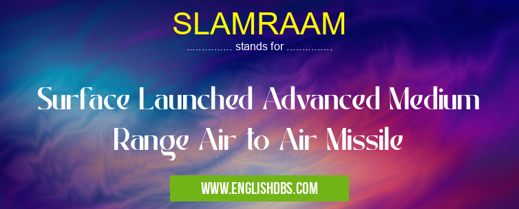SLAMRAAM means Surface Launched Advanced Medium Range Air to Air Missile SLAMRAAM