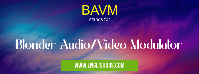 BAVM means Blonder Audio/Video Modulator BAVM