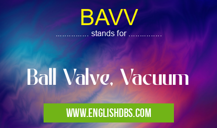 BAVV means Ball Valve, Vacuum BAVV