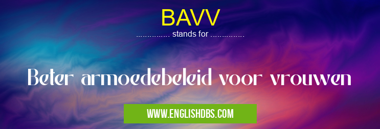 BAVV means Beter armoedebeleid voor vrouwen BAVV