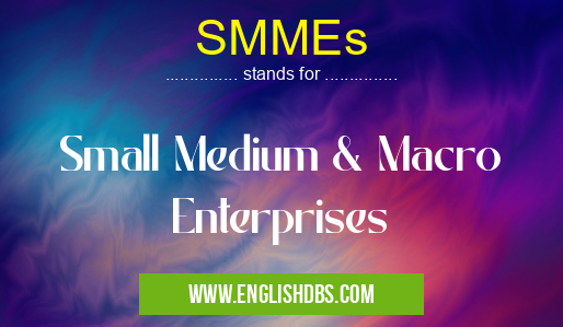 SMMEs means Small Medium & Macro Enterprises SMMEs