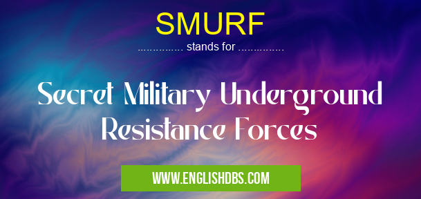 SMURF means Secret Military Underground Resistance Forces SMURF