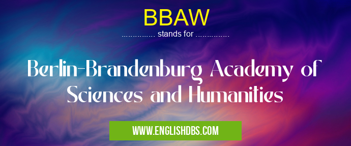 BBAW means Berlin-Brandenburg Academy of Sciences and Humanities BBAW
