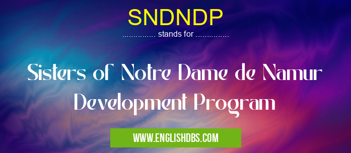SNDNDP means Sisters of Notre Dame de Namur Development Program SNDNDP