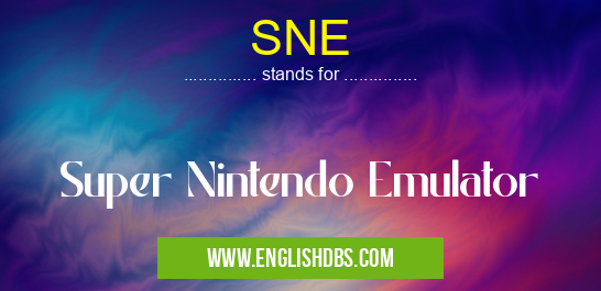 SNE means Super Nintendo Emulator SNE