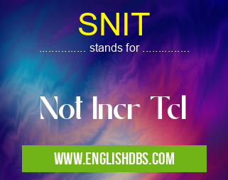 SNIT means Not Incr Tcl SNIT