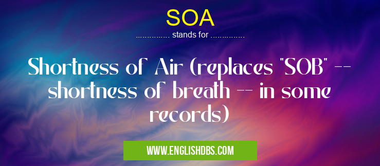 SOA means Shortness of Air (replaces SOA