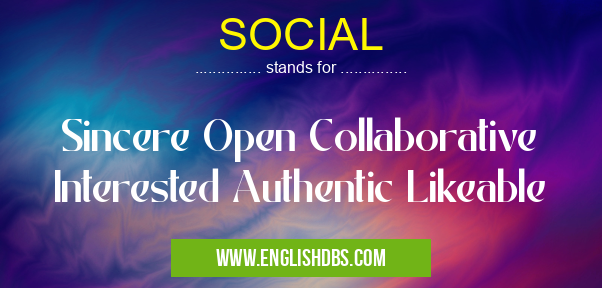 SOCIAL means Sincere Open Collaborative Interested Authentic Likeable SOCIAL