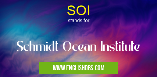 SOI means Schmidt Ocean Institute SOI