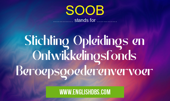 SOOB means Stichting Opleidings en Ontwikkelingsfonds Beroepsgoederenvervoer SOOB