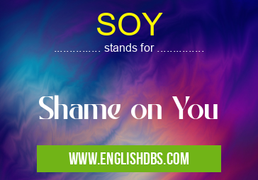 SOY means Shame on You SOY