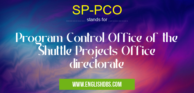 SP-PCO means Program Control Office of the Shuttle Projects Office directorate SP-PCO