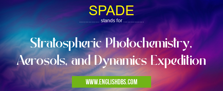 SPADE means Stratospheric Photochemistry, Aerosols, and Dynamics Expedition SPADE