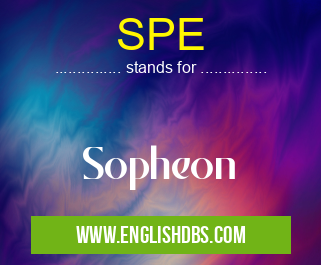 SPE means Sopheon SPE