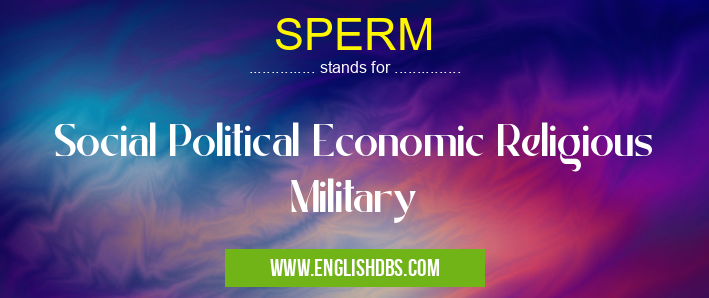 SPERM means Social Political Economic Religious Military SPERM