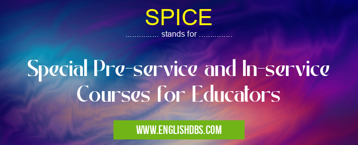 SPICE means Special Pre-service and In-service Courses for Educators SPICE