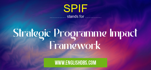 SPIF means Strategic Programme Impact Framework SPIF