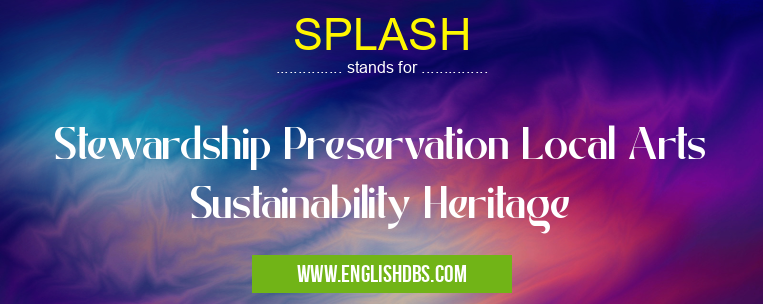 SPLASH means Stewardship Preservation Local Arts Sustainability Heritage SPLASH