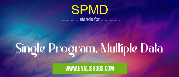 SPMD means Single Program, Multiple Data SPMD