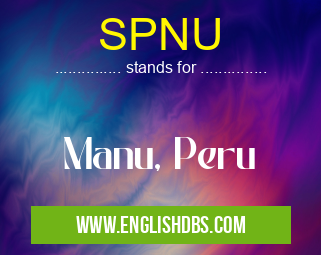 SPNU means Manu, Peru SPNU