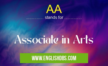 AA means Associate in Arts AA