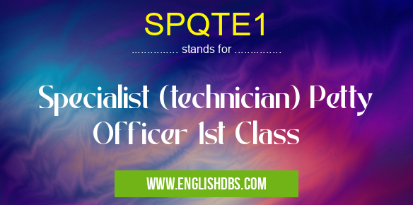 SPQTE1 means Specialist (technician) Petty Officer 1st Class SPQTE1