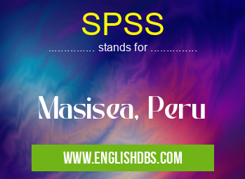 SPSS means Masisea, Peru SPSS