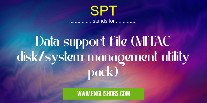 SPT means Data support file (MITAC disk/system management utility pack) SPT