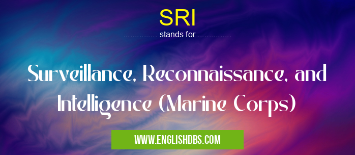 SRI means Surveillance, Reconnaissance, and Intelligence (Marine Corps) SRI