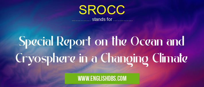SROCC means Special Report on the Ocean and Cryosphere in a Changing Climate SROCC