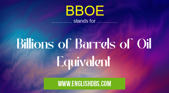 BBOE means Billions of Barrels of Oil Equivalent BBOE