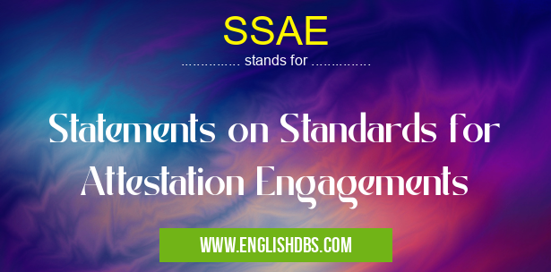 SSAE means Statements on Standards for Attestation Engagements SSAE