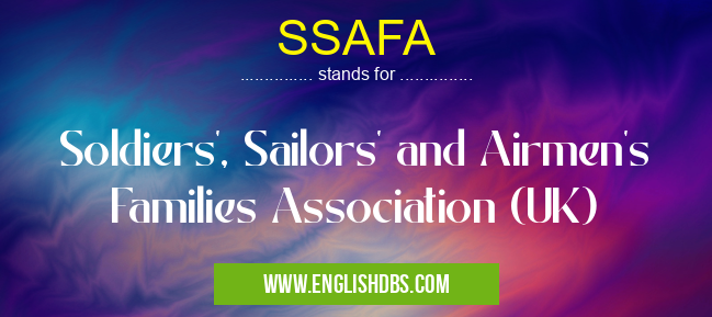 SSAFA means Soldiers', Sailors' and Airmen's Families Association (UK) SSAFA