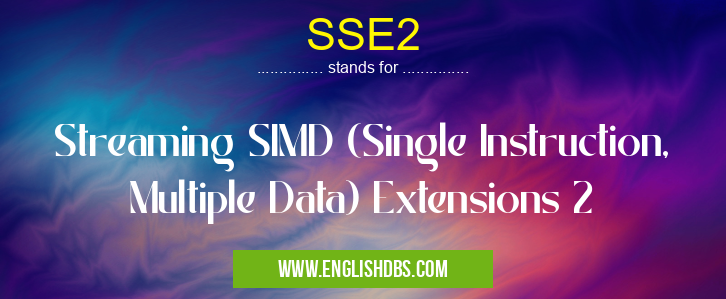 SSE2 means Streaming SIMD (Single Instruction, Multiple Data) Extensions 2 SSE2
