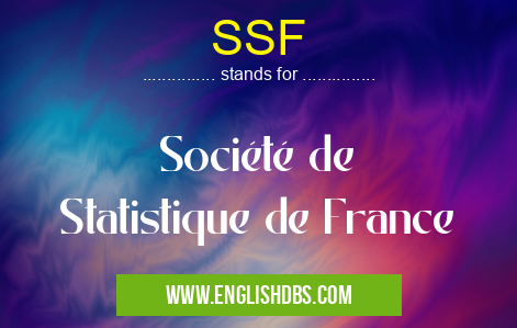 SSF means Société de Statistique de France SSF