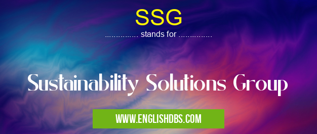 SSG means Sustainability Solutions Group SSG
