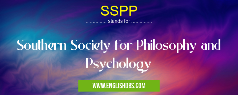 SSPP means Southern Society for Philosophy and Psychology SSPP