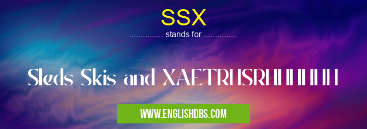 SSX means Sleds Skis and XAETRHSRHHHHHH SSX
