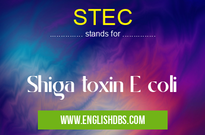 STEC means Shiga toxin E coli STEC