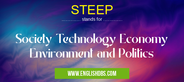 STEEP means Society Technology Economy Environment and Politics STEEP