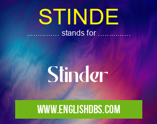 STINDE means Stinder STINDE