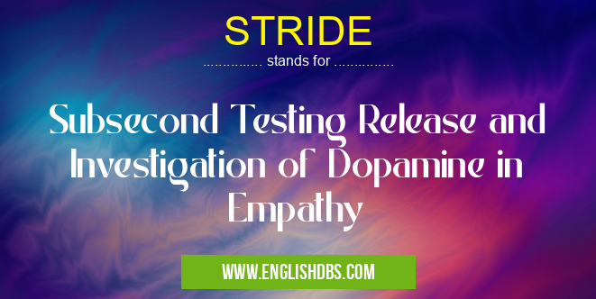 STRIDE means Subsecond Testing Release and Investigation of Dopamine in Empathy STRIDE